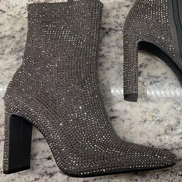 ZARA Rhinestone Heeled Ankle Booties - Picture 10 of 11